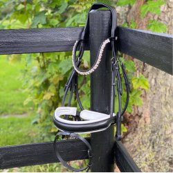 byWeber Trense "Andrea" sort/hvid/slv